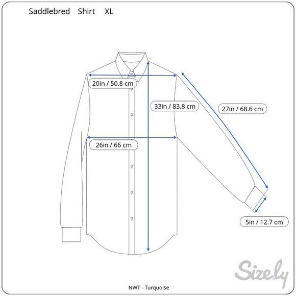 Saddlebred Mens Classic Fit Cotton Turquoise Checkered Long Sleeve Shirt NEW XL - Picture 5 of 9